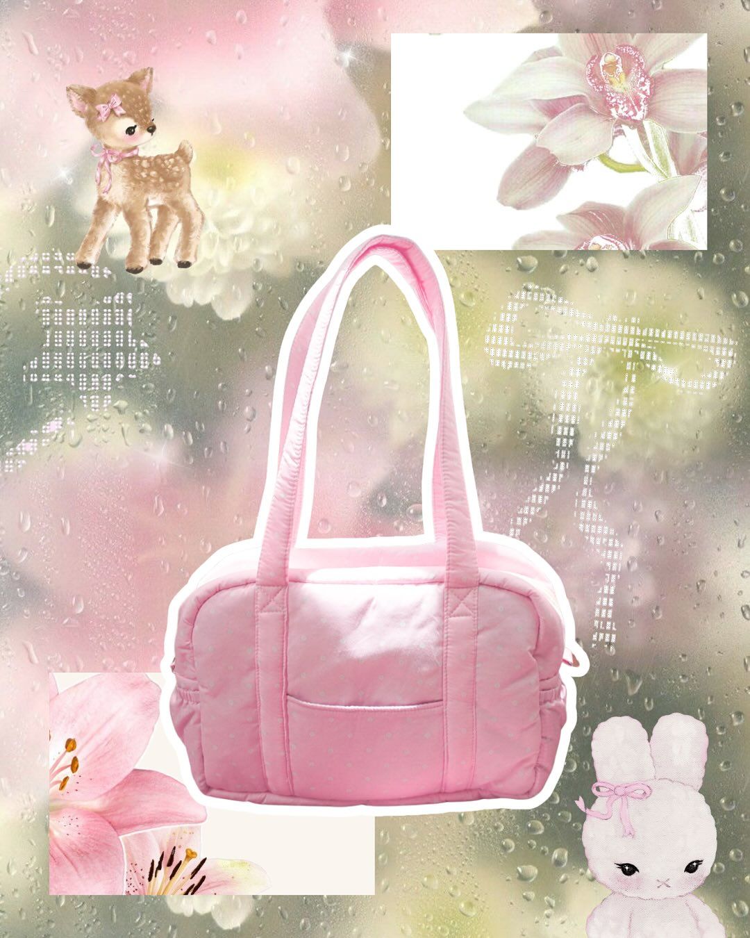 VER 2 HỒNG CHẤM BI - kèm dây đeo chéo 